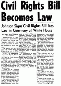 Headline: Civil Rights Bill Becomes Law